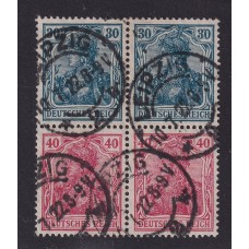 ALEMANIA 1921 ESTAMPILLAS SE-TENANT ZUSAMMENDRUCKE USADAS QUE SON MUCHO MAS RARAS MI S19 RARA 120 EUROS +